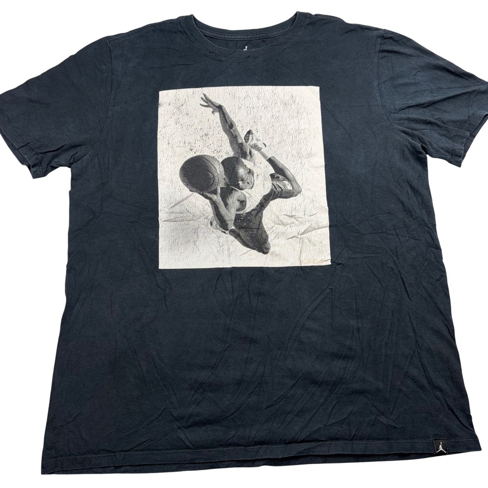 Jordan Brand Michael Jordan Photo Graphic T-Shirt Black Mens Large Jumpman Tee